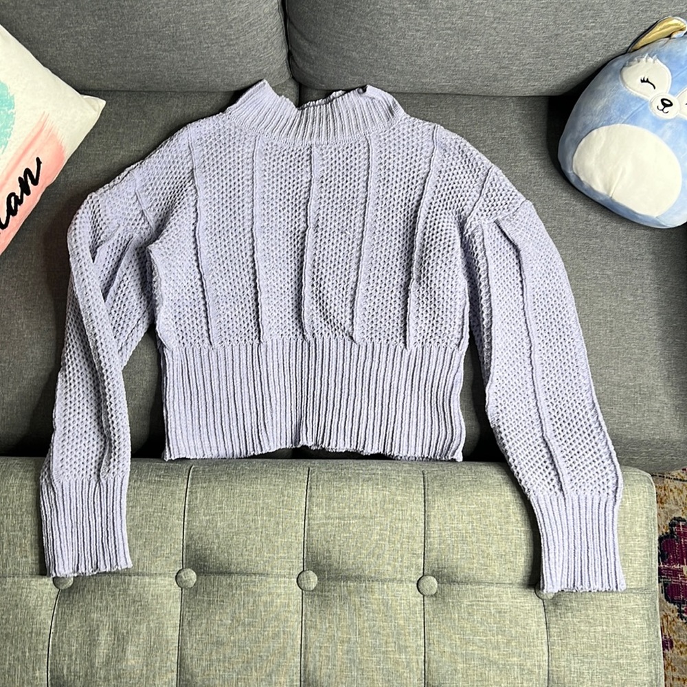 Lavender Cropped Generation K Soft Sweater